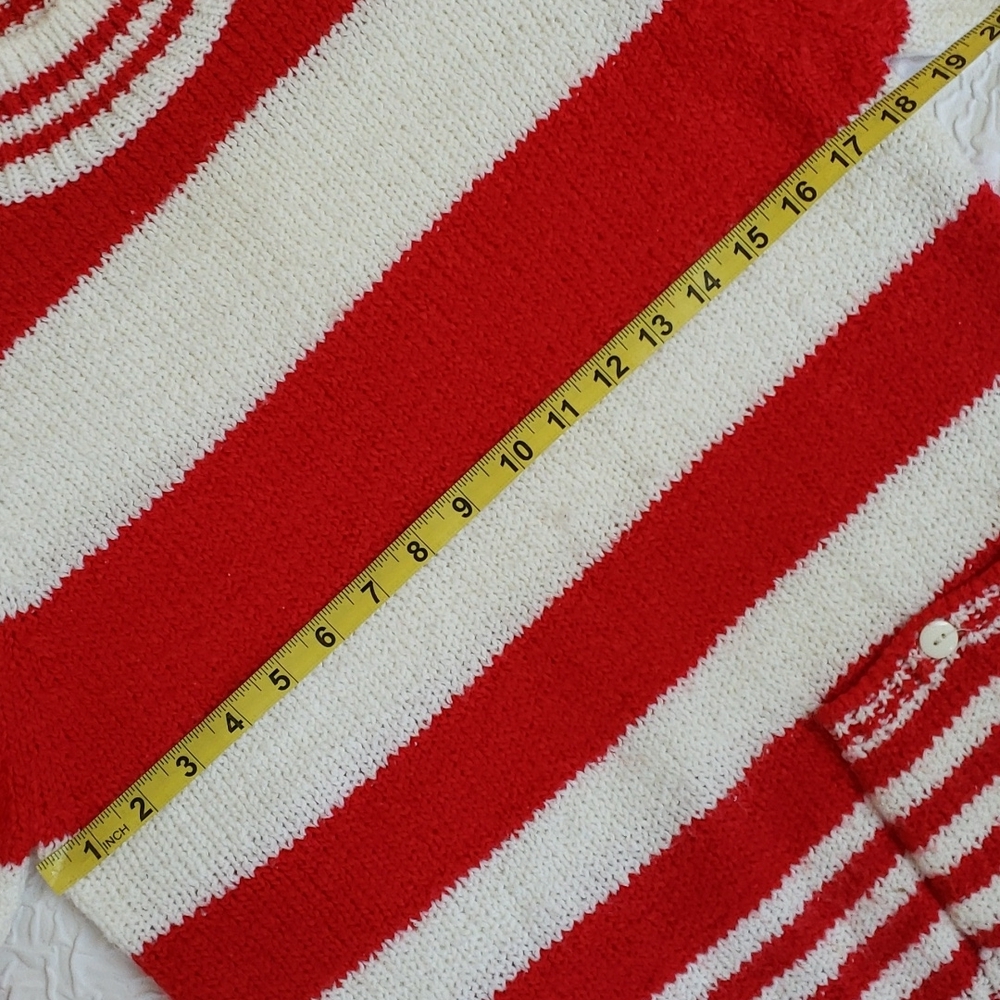 Vintage, Her's a Hug Red & White Stripe "Candy Cane" Christmas Sweater Size M - Picture 10 of 16